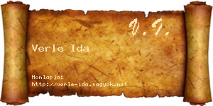 Verle Ida névjegykártya